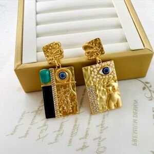 Atelier - Baroque Evil Eye Rectangle Earrings